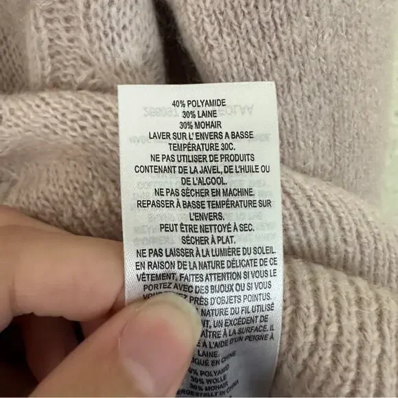 NWT Ted Baker Veolaa Cable Knit Wool Mohair Dusty Pink Sweater 4 US 10 - Picture 5 of 7